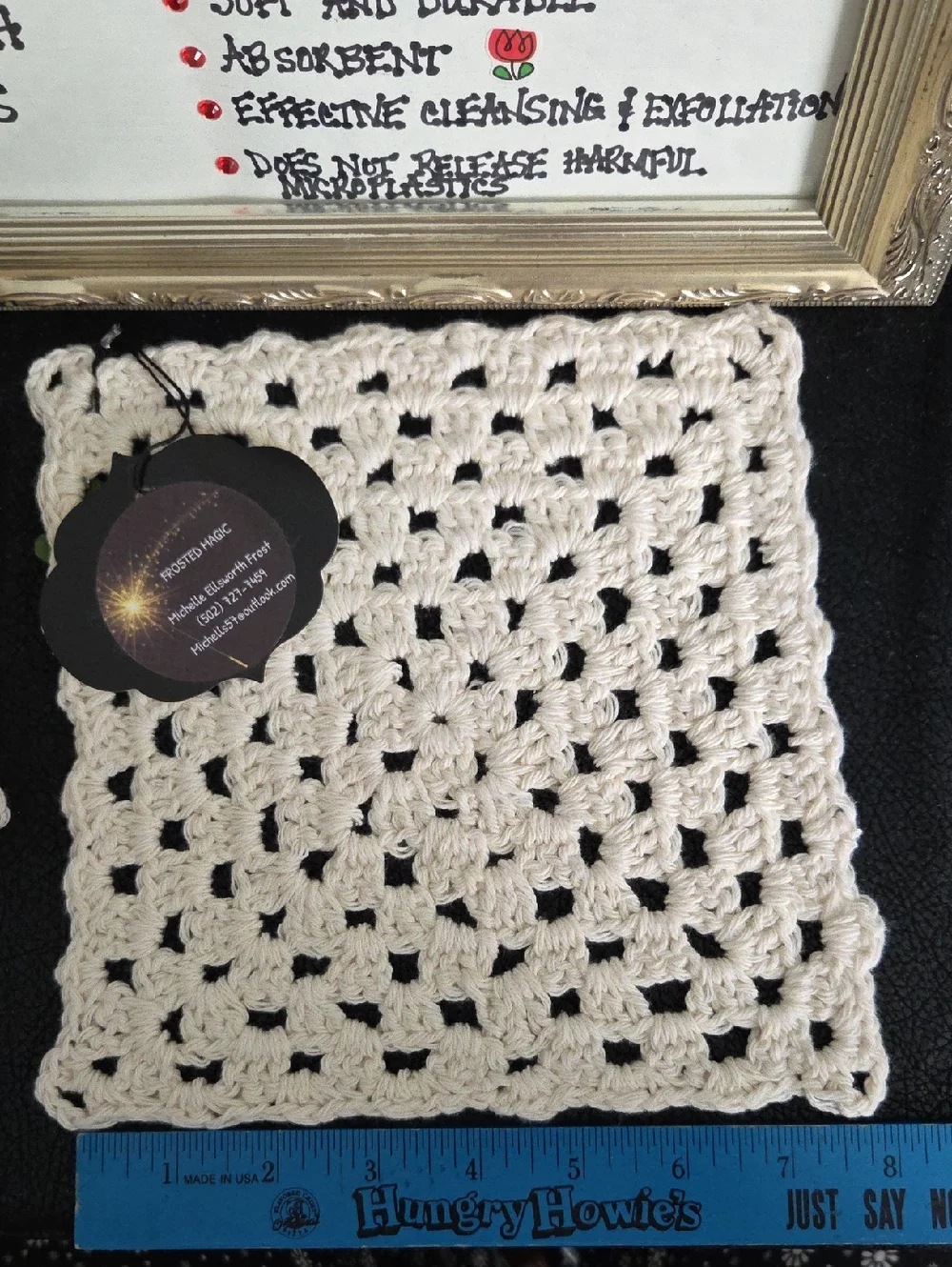 Handmade Crrocheted 100% Cotton Dish / Wash Cloths - Cream Set Of 4